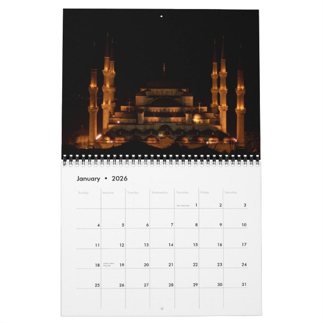 Calendario de Turquía 2001, Calendario de Turquía  (Jan 2026)
