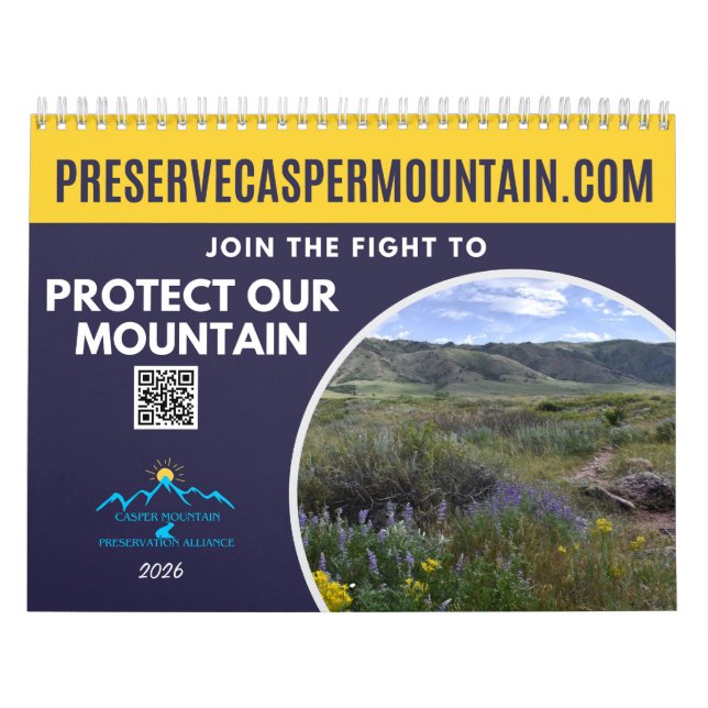 Calendario de un año al pie de Casper Mountain (Tapa)
