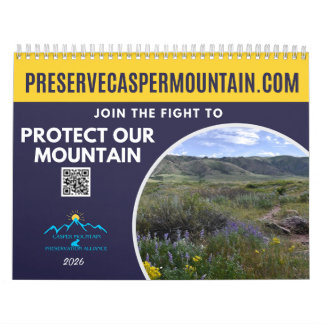 Calendario de un año al pie de Casper Mountain