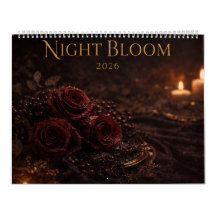 Calendario de un año de floración nocturna