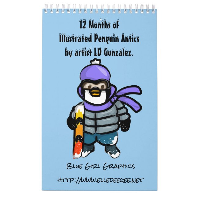 Calendario de un año de pingüinos (Reverso)