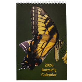 Calendario de una página de mariposa de 2025