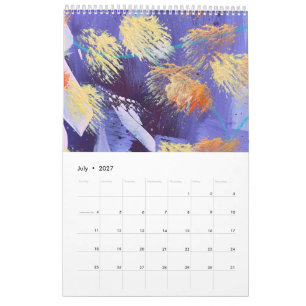 Calendario de una sola página de Arte Abstracto Pi