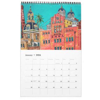 Calendario de una sola página de San Antonio