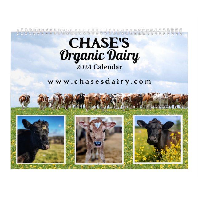 Calendario de vacas de Chase's Organic Dairy (Tapa)