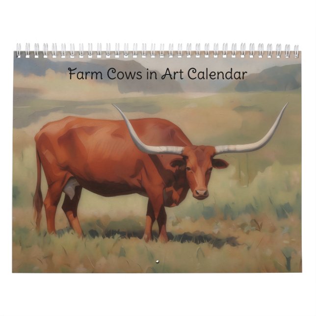 Calendario de Vacas de Granja en Arte (Tapa)