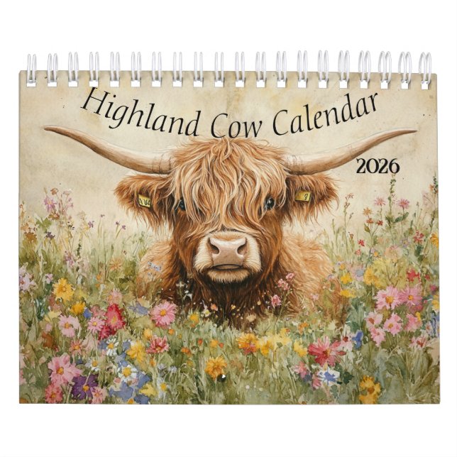 Calendario de vacas de Highland 2025 (Tapa)