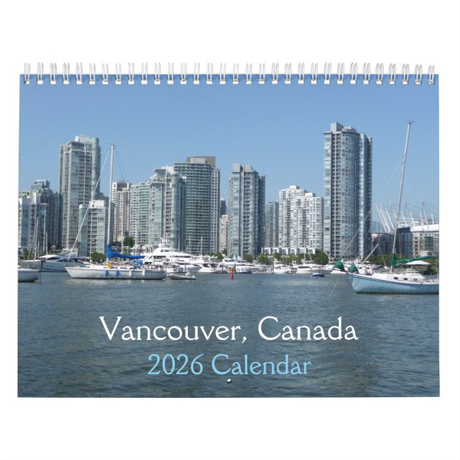 Calendario de Vancouver, Canadá 2026 (Tapa)