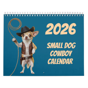 Calendario de vaquero de perro pequeño