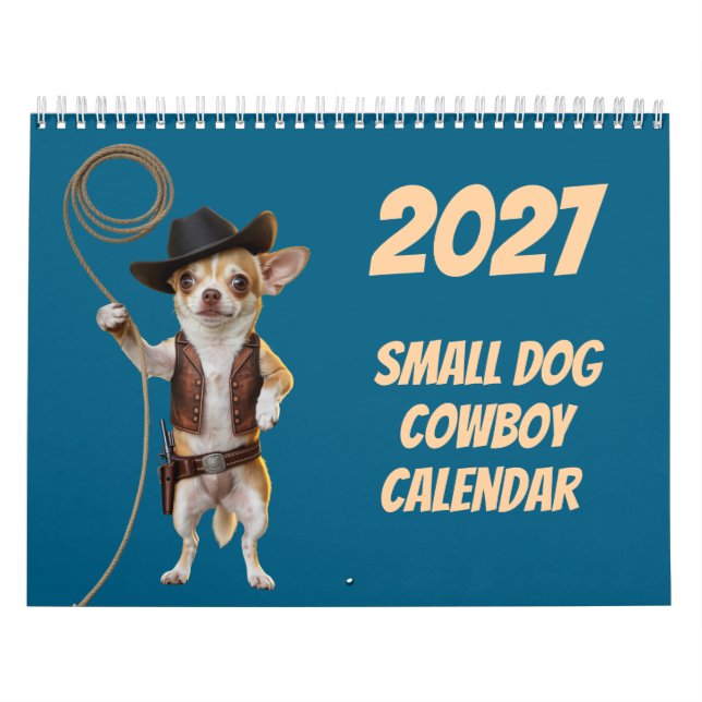 Calendario de vaquero para perros pequeños 2027 (Tapa)