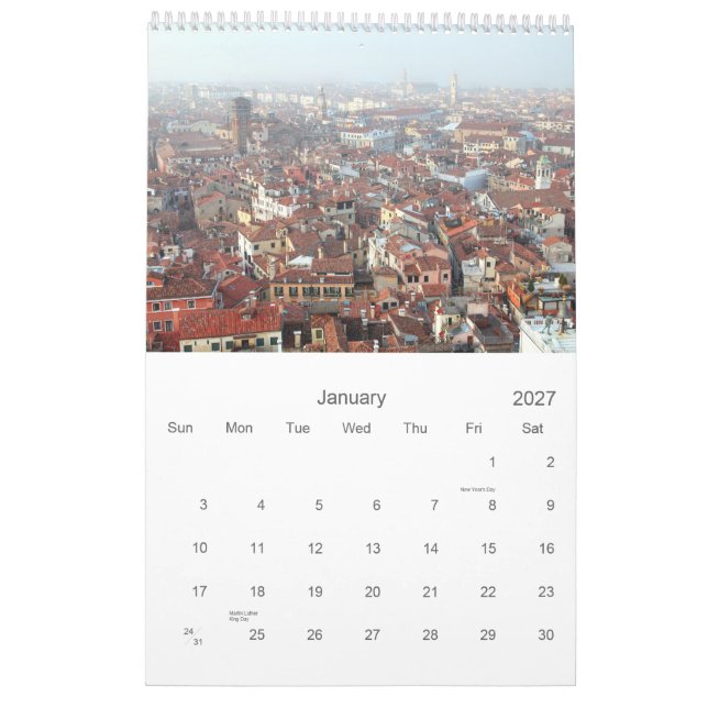 Calendario de Venecia (Jan 2027)
