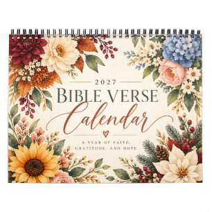 Calendario de versículos bíblicos 2027 con regalo
