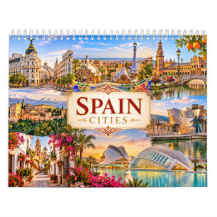 Calendario de viaje escénico de ciudades de España