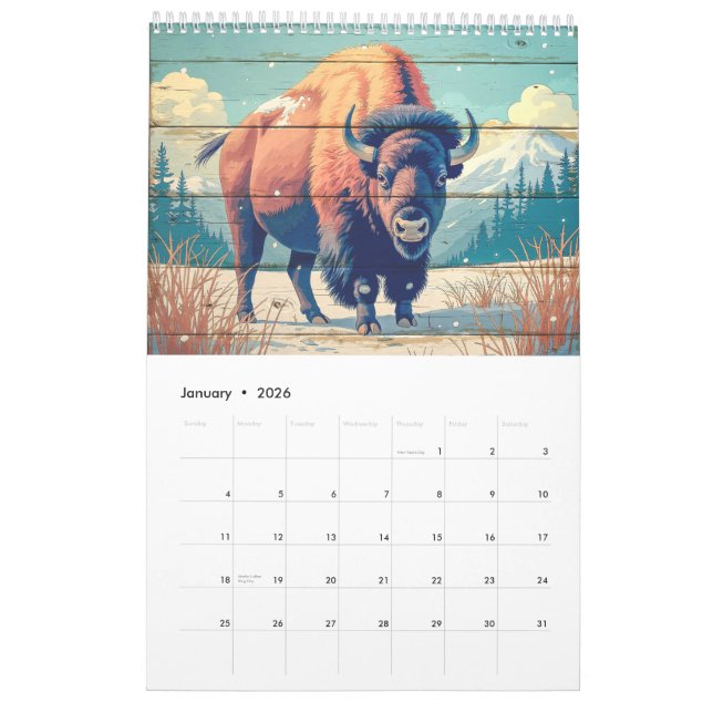 Calendario de vida silvestre Yellowstone (Jan 2026)