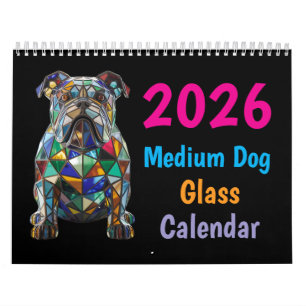 Calendario de Vidrio de Perro Mediano