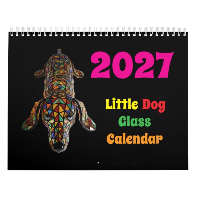 Calendario de vidrio del perrito 2027 (Tapa)