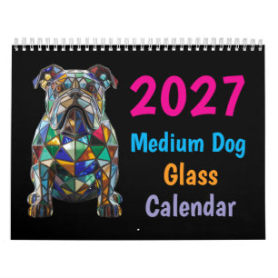 Calendario de Vidrio para Perros Medianos 2027