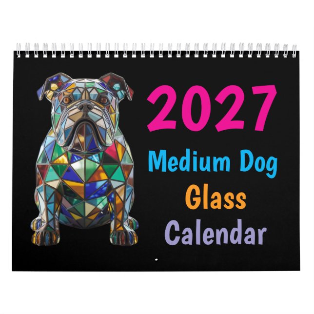 Calendario de Vidrio para Perros Medianos 2027 (Tapa)