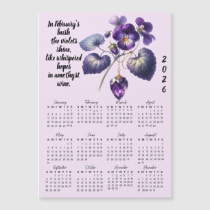 Calendario de Violeta y Amatista de Febrero