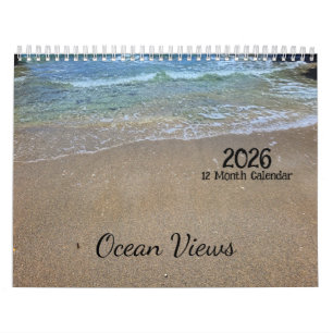 Calendario de vistas oceánicas de 12 meses de 2026