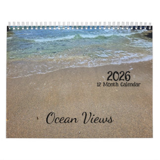 Calendario de vistas oceánicas de 12 meses de 2026