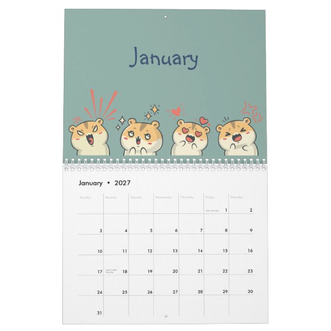 Calendario de Whimsy y Wonders (Jan 2027)
