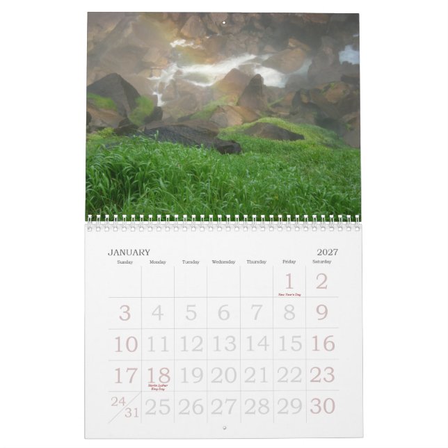 Calendario de Yosemite (Jan 2027)