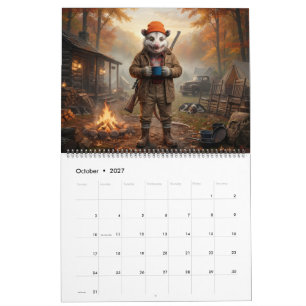 Calendario de Zarigüeya Americana Patriótica Rústi