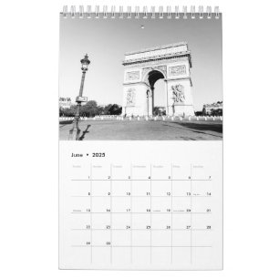 Calendario Decoración casera en París en blanco y negro