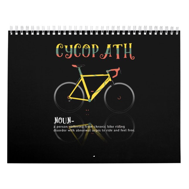 Calendario Definición de regalo divertida de adicto a la bici (Tapa)