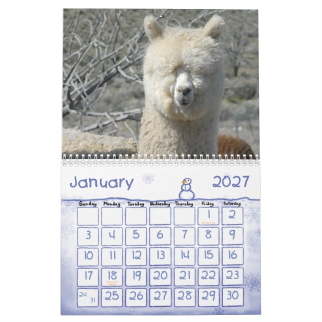 CALENDARIO DEL AMOR 2011 DE LA ALPACA (Jan 2027)