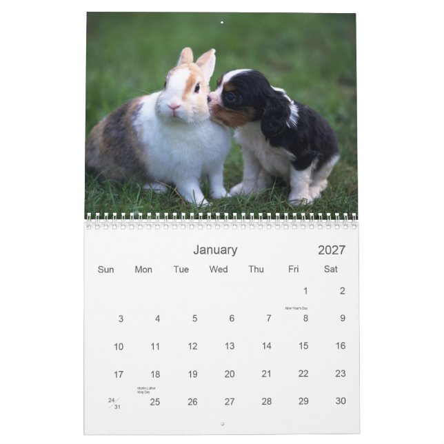 Calendario del animal del bebé (Jan 2027)