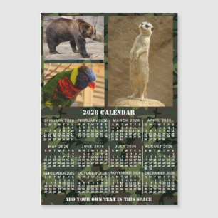 Calendario del año 2026 Camuflaje Agregar 3 Fotos