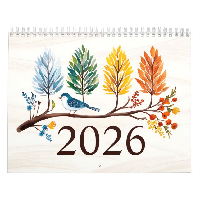 Calendario del año 2027 con pájaros (Tapa)