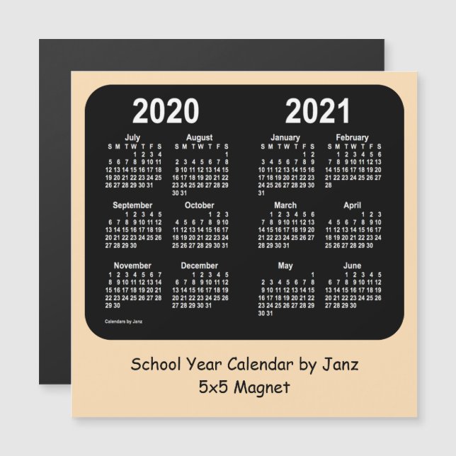 Calendario del año escolar 2020-2021 de Janz Wheat (Anverso/Reverso)