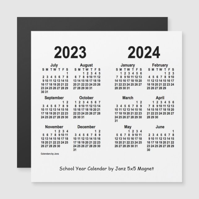 Calendario del año escolar blanco 2023-2024, de Ja (Anverso/Reverso)