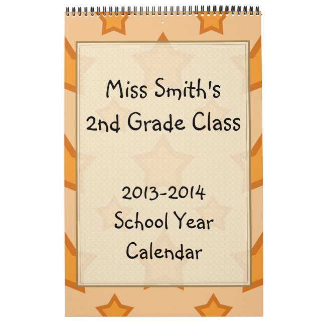 Calendario del año escolar de las estrellas dorada (Tapa)