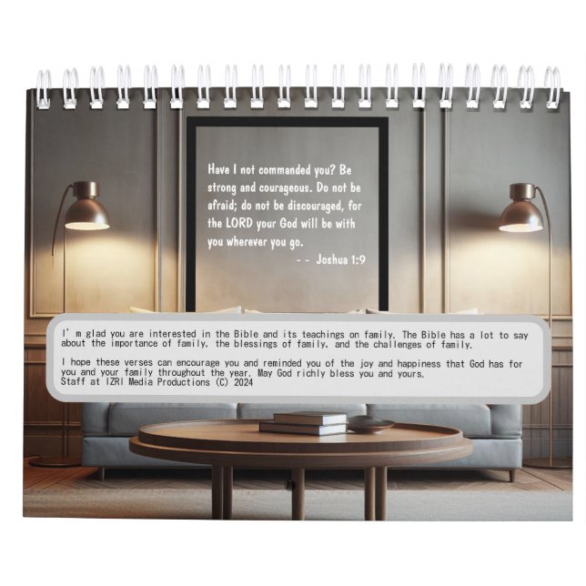 Calendario del año: Las bendiciones de la familia (Reverso)