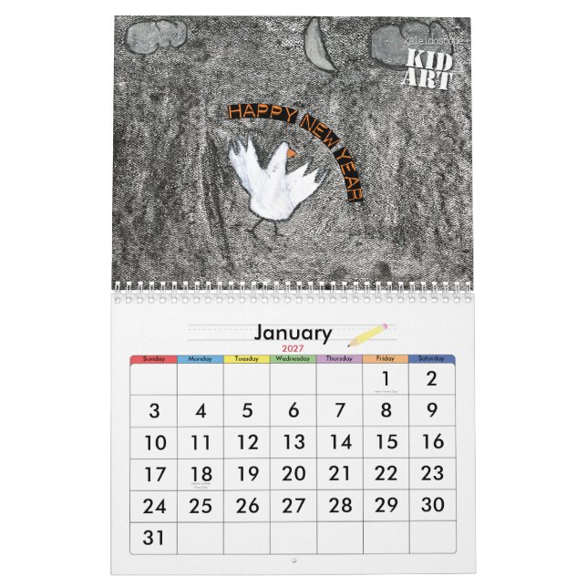 Calendario del arte de 2010 niños (Jan 2027)