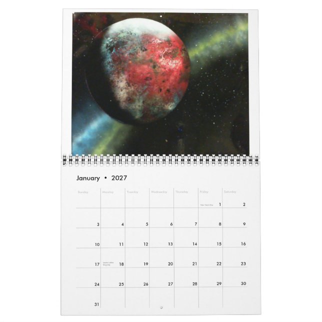 Calendario del arte de 2016 aerosoles (Jan 2027)