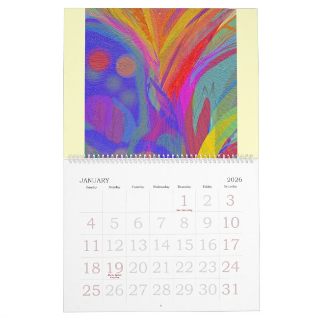 Calendario del arte de la ABSTRACCIÓN (Jan 2026)