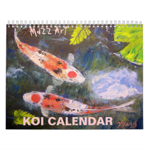 Calendario del arte de los pescados de Koi