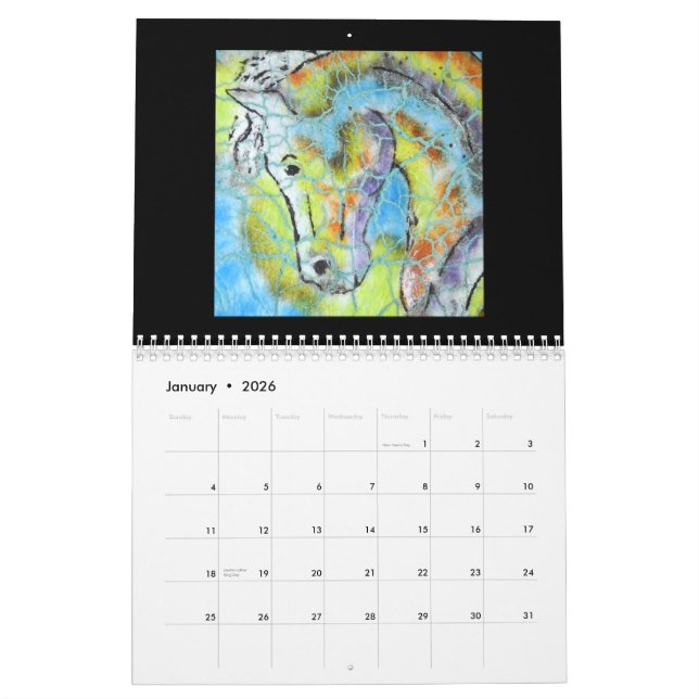 Calendario del arte del caballo (Jan 2026)