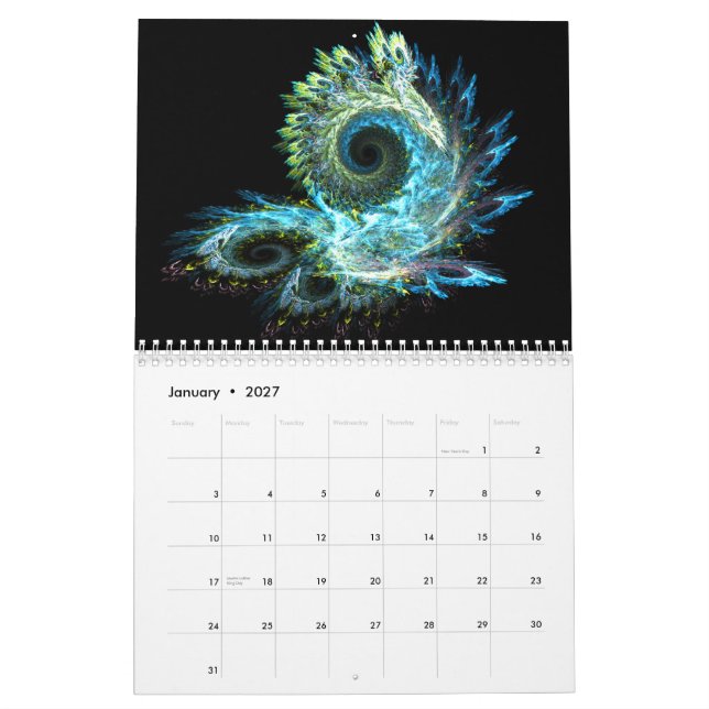 Calendario del arte del fractal (Jan 2027)