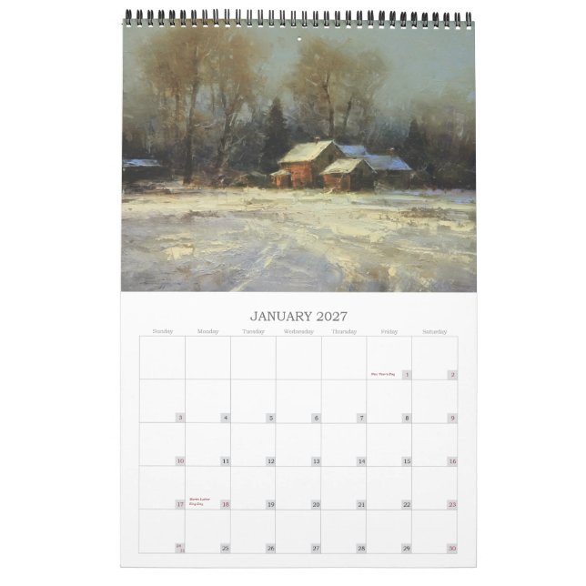 Calendario del Bello Artes (Jan 2027)