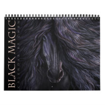 Calendario del caballo de la magia negra