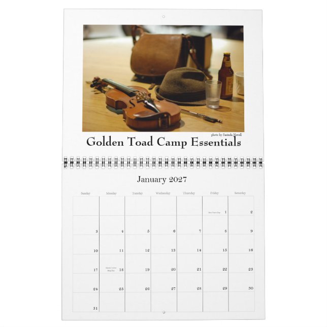 Calendario del Campamento Golden Toad 2011 (Jan 2027)