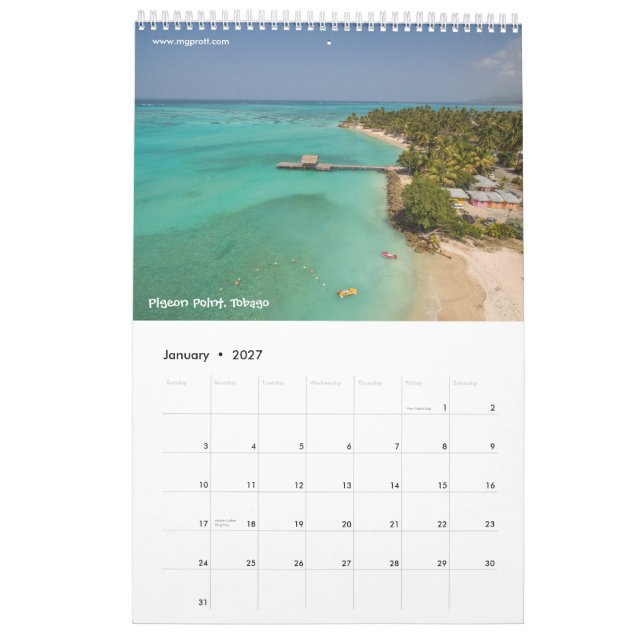 Calendario del Caribe (Jan 2027)