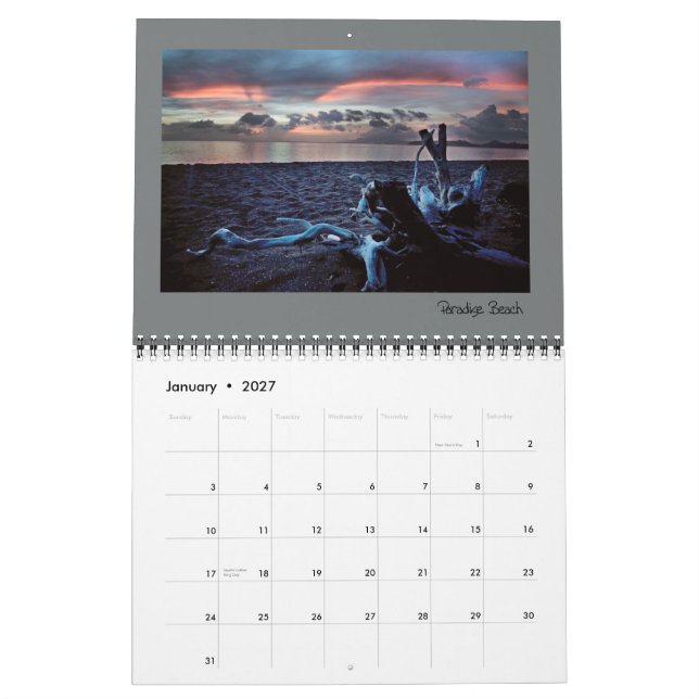 Calendario del Caribe de la isla de Nevis (Jan 2027)