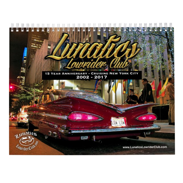 Calendario del club NYC 2017 del Lowrider de (Reverso)